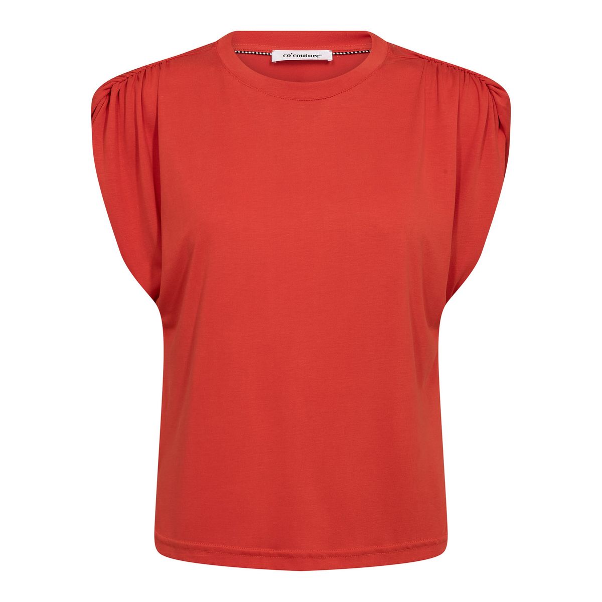 Cocouture Camilla Ruched Shoulder Tee Flame