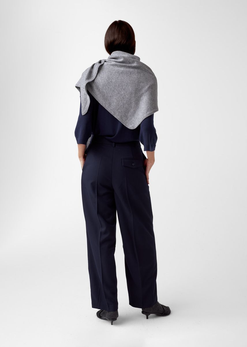 Aks Mira Wool Cash Scarf Grey Melange 