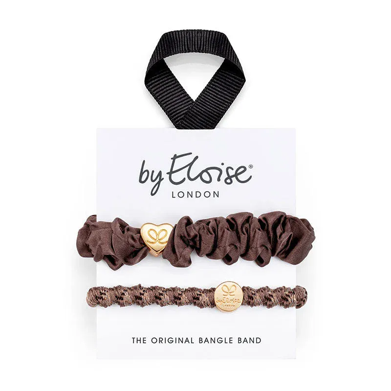 By Eloise hårstrikk/Armbånd Miss Mocha Set 