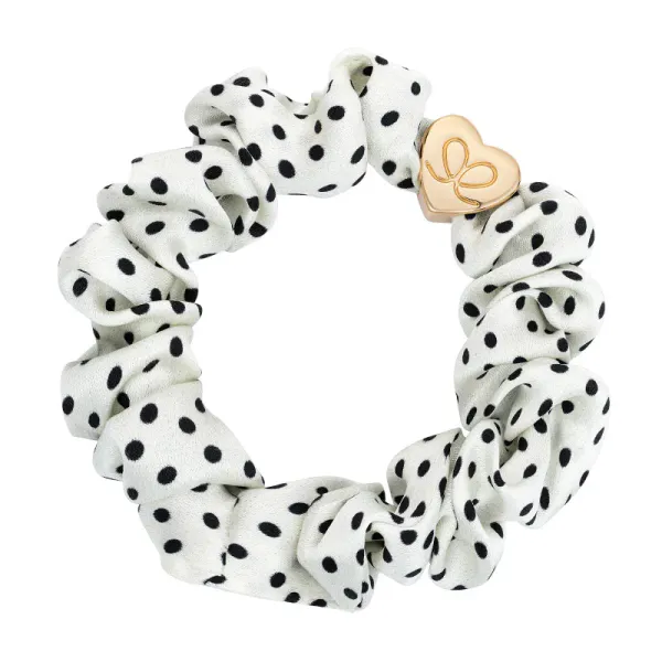 Hovedbilde By Eloise Scrunchie/Armbånd Silk Heart Polka Dot 