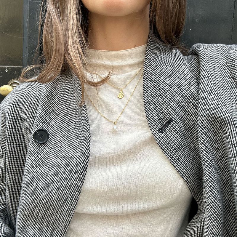 Enamel Necklace Wave Gold 