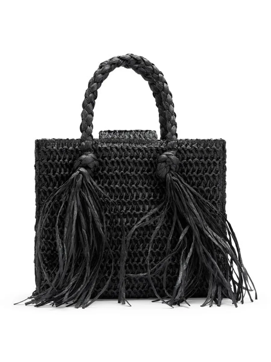 Ella and il Sigrid Straw Bag Black 