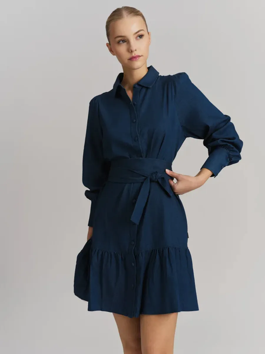 Ella and il Silja Tencel Dress Dark Blue
