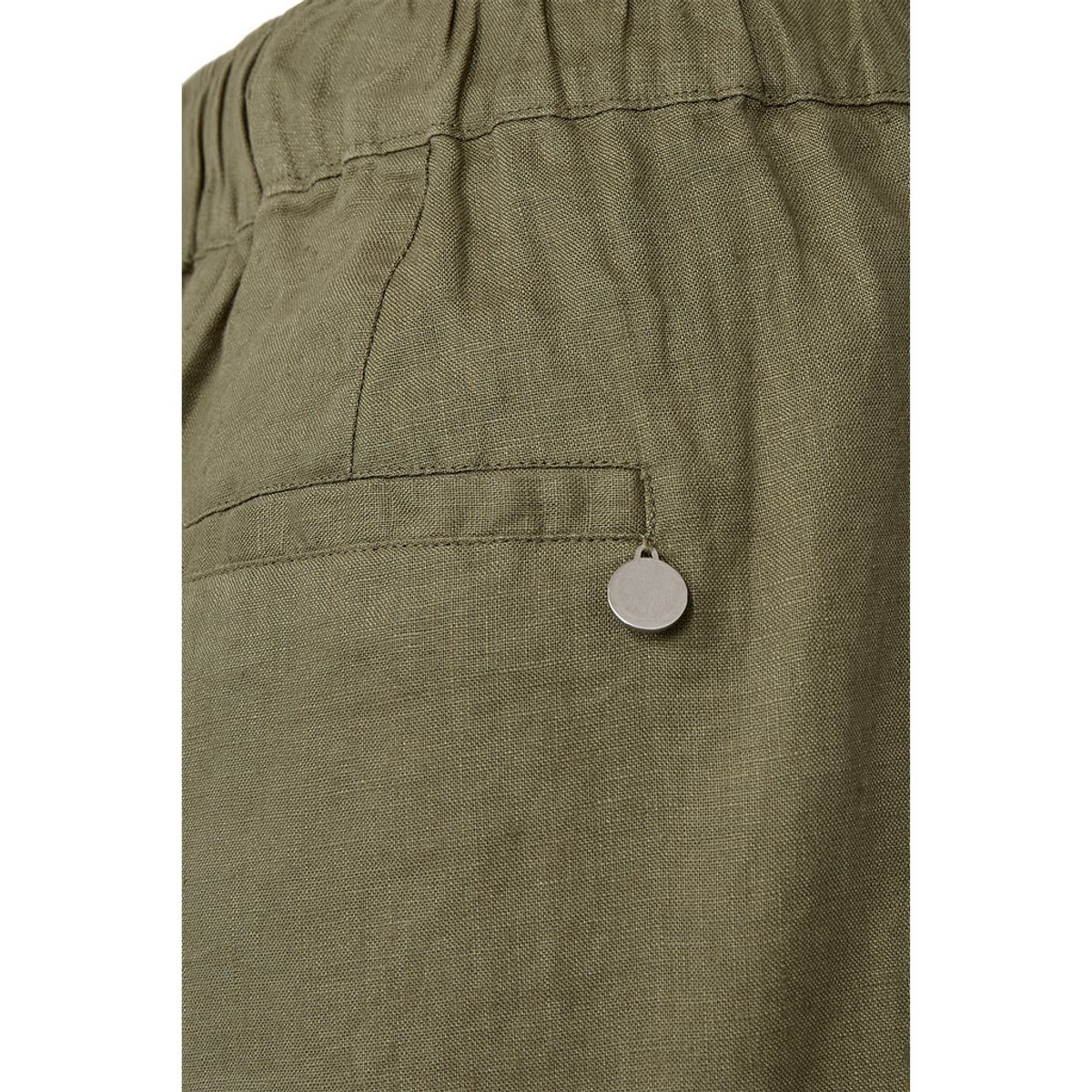 Pieszak Lina Linen Shorts Faded Green 