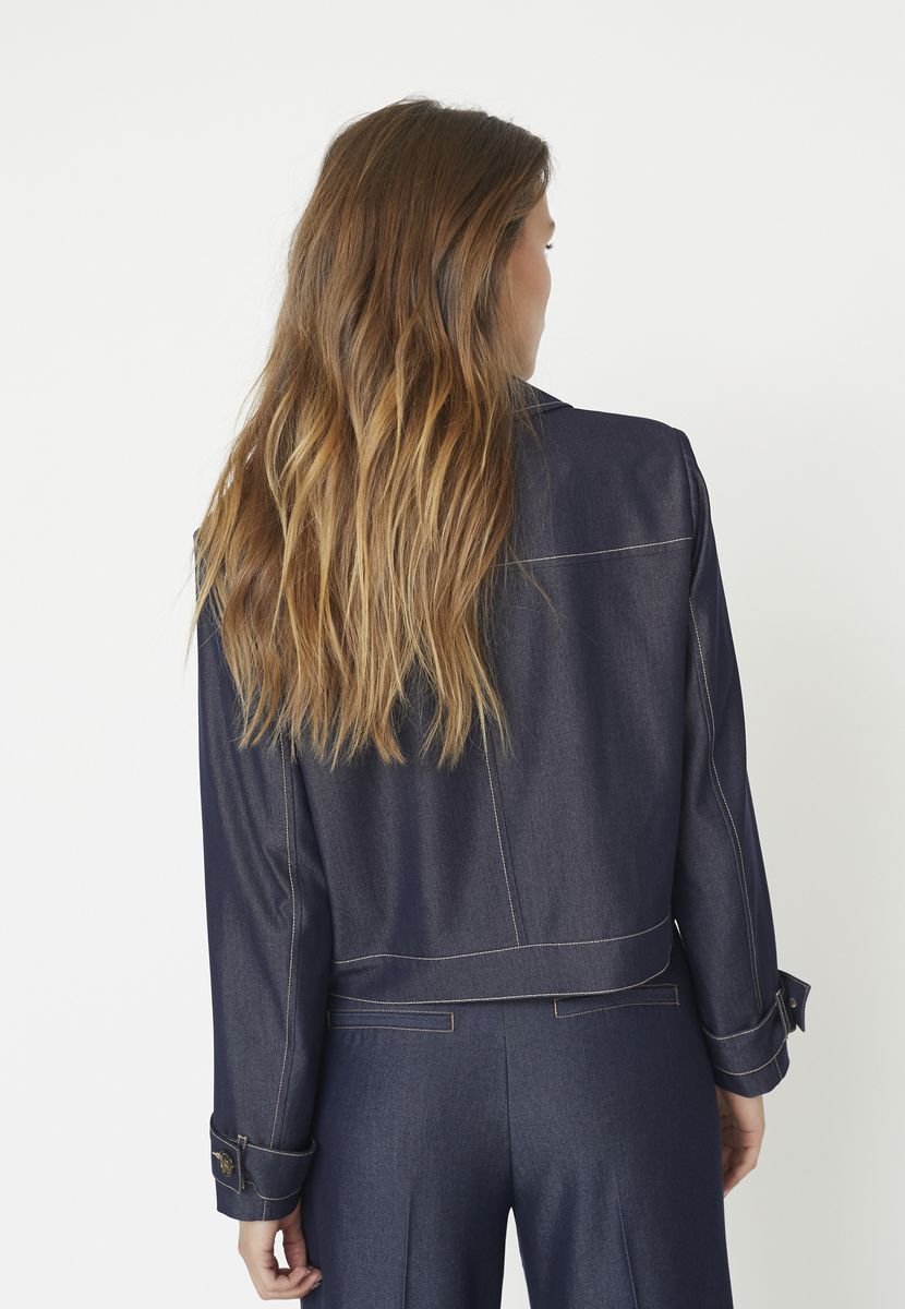Co’couture Terry Denim Jacket Dark Denim