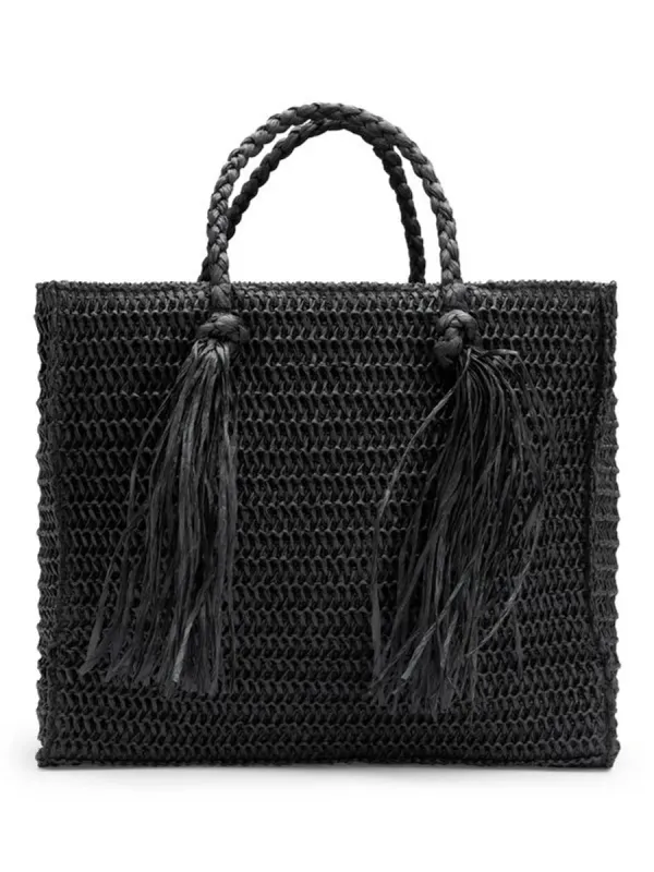 Ella and il Rikke Straw Bag Black 