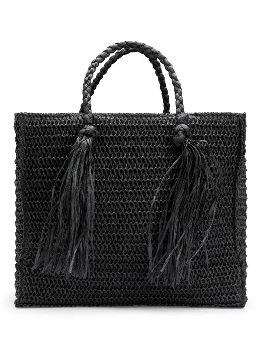 Ella and il Rikke Straw Bag Black 