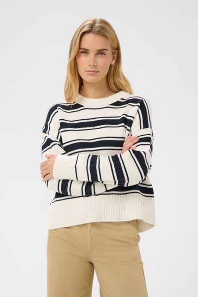 Hovedbilde Part Two Serafine Pullover Dark Navy Trio Stripes