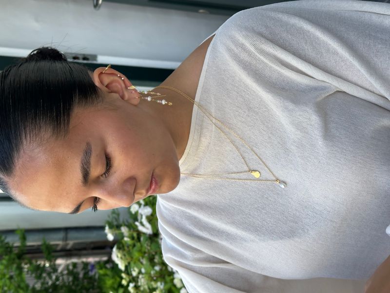 Enamel Necklace Wave Gold 