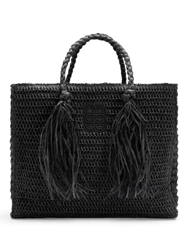 Ella and il Rikke Straw Bag Black 