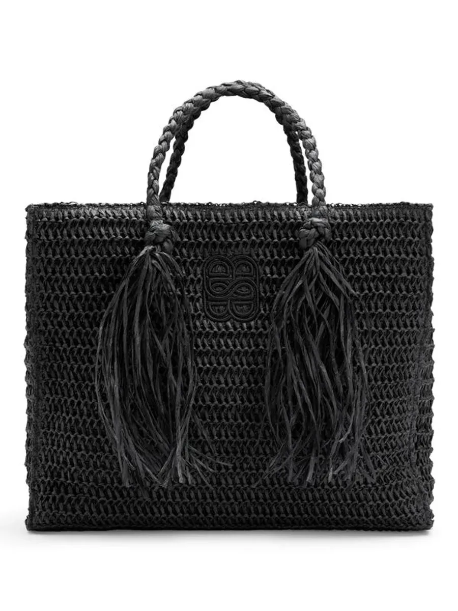 Ella and il Rikke Straw Bag Black 