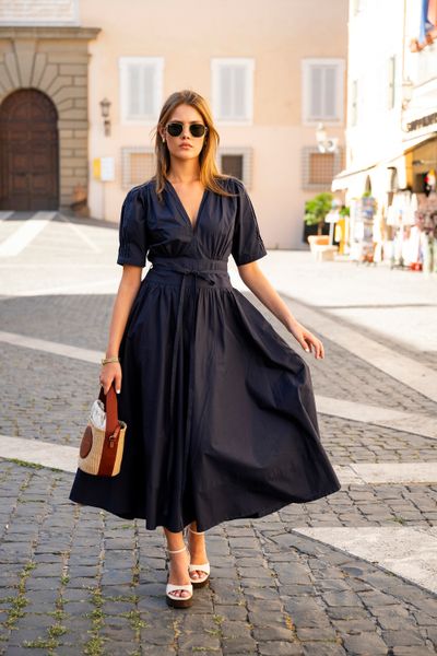 Hovedbilde MISSMAYA Maria Dress Marine Poplin 