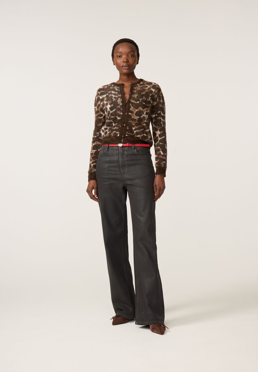 Fabienne Chapot Henry Leopard Cardigan Toffee Camel Club 