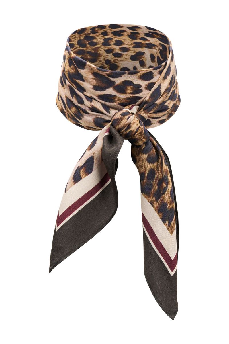 Katrin Uri Leopard Silk Scarf Multi 