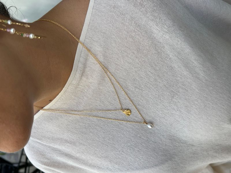 Enamel Necklace Wave Gold 