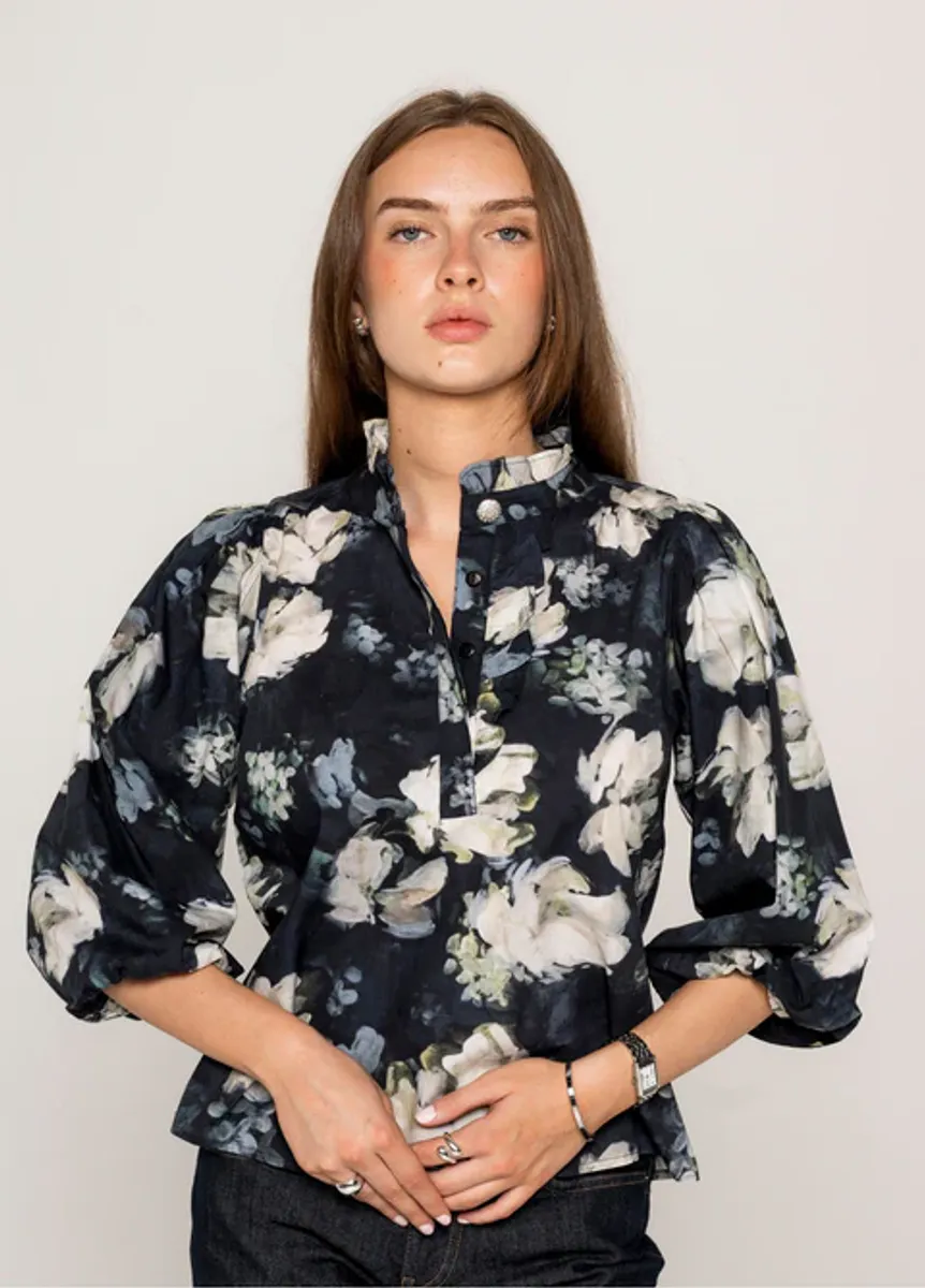 MISSMAYA Ella Blouse Blue Garden