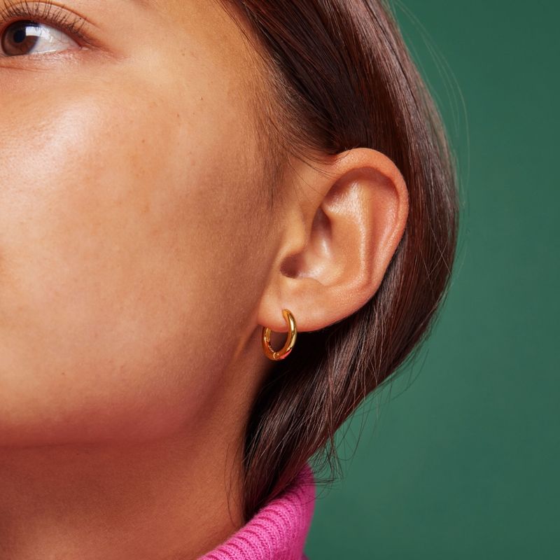 Enamel Hoops Classic 10mm Gold