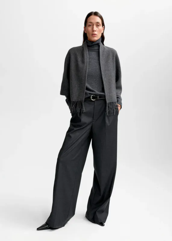 AKS Label Keyla Lambwool Jacket Dark Grey Melange 