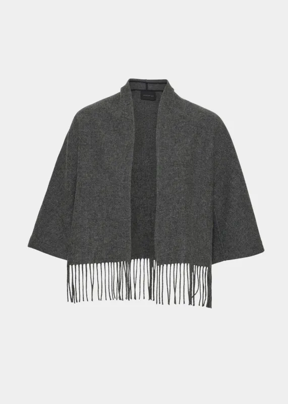 AKS Label Keyla Lambwool Jacket Dark Grey Melange 