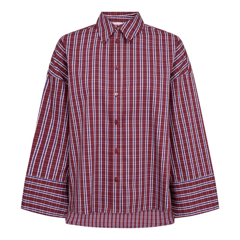 Cocouture Renee Check Cuff Shirt Berry Red