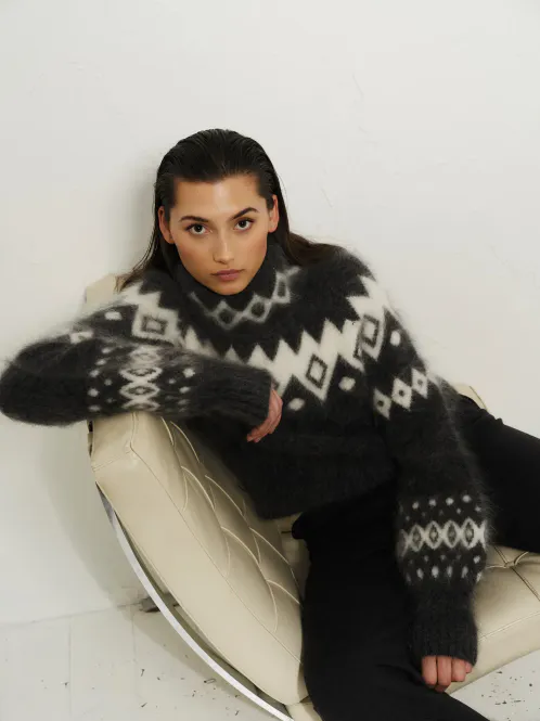 Hovedbilde Ella and il Kylie Chunky Sweater Charcoal 