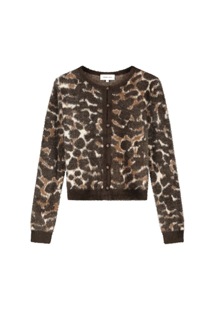 Fabienne Chapot Henry Leopard Cardigan Toffee Camel Club 