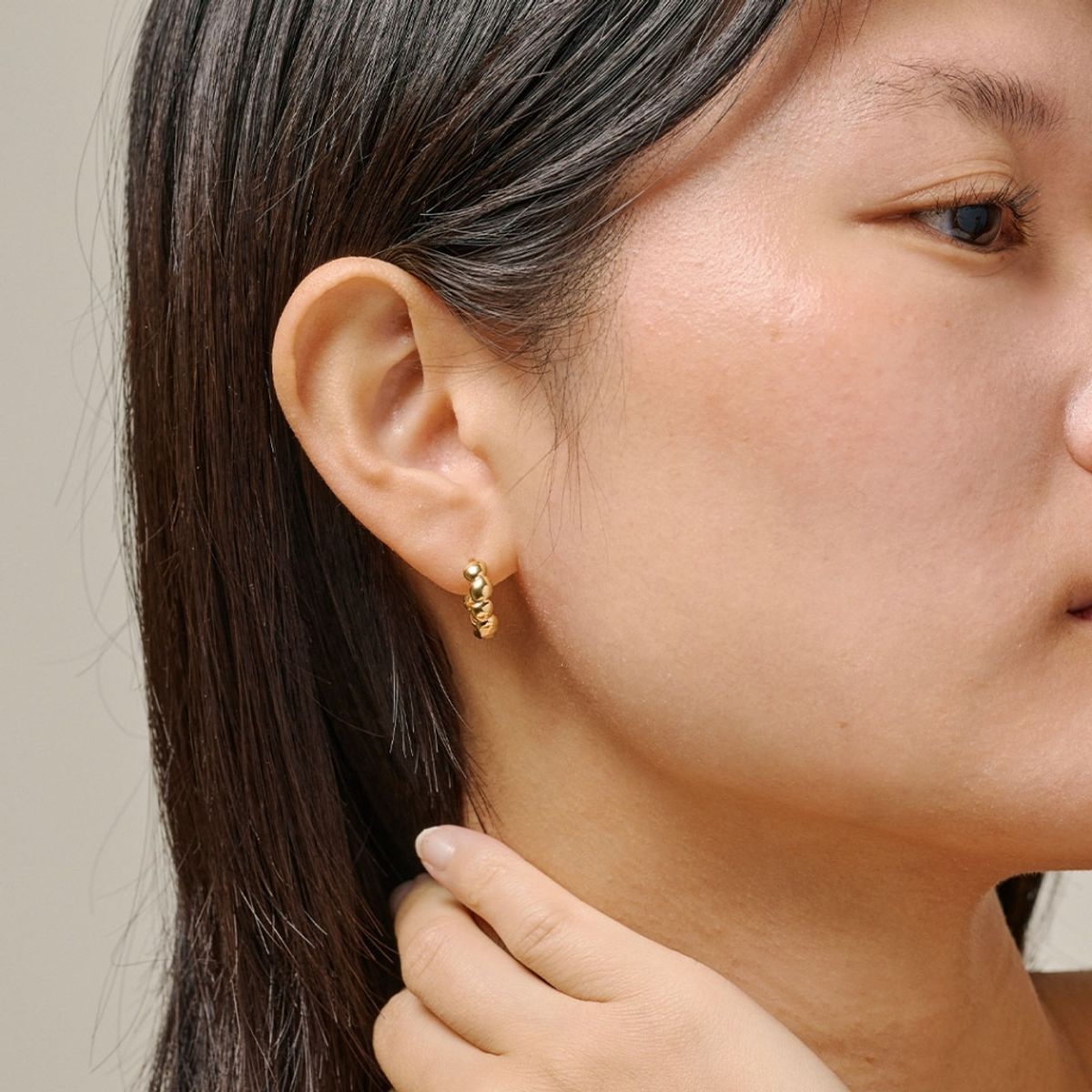Enamel Hoops Nara Gold 
