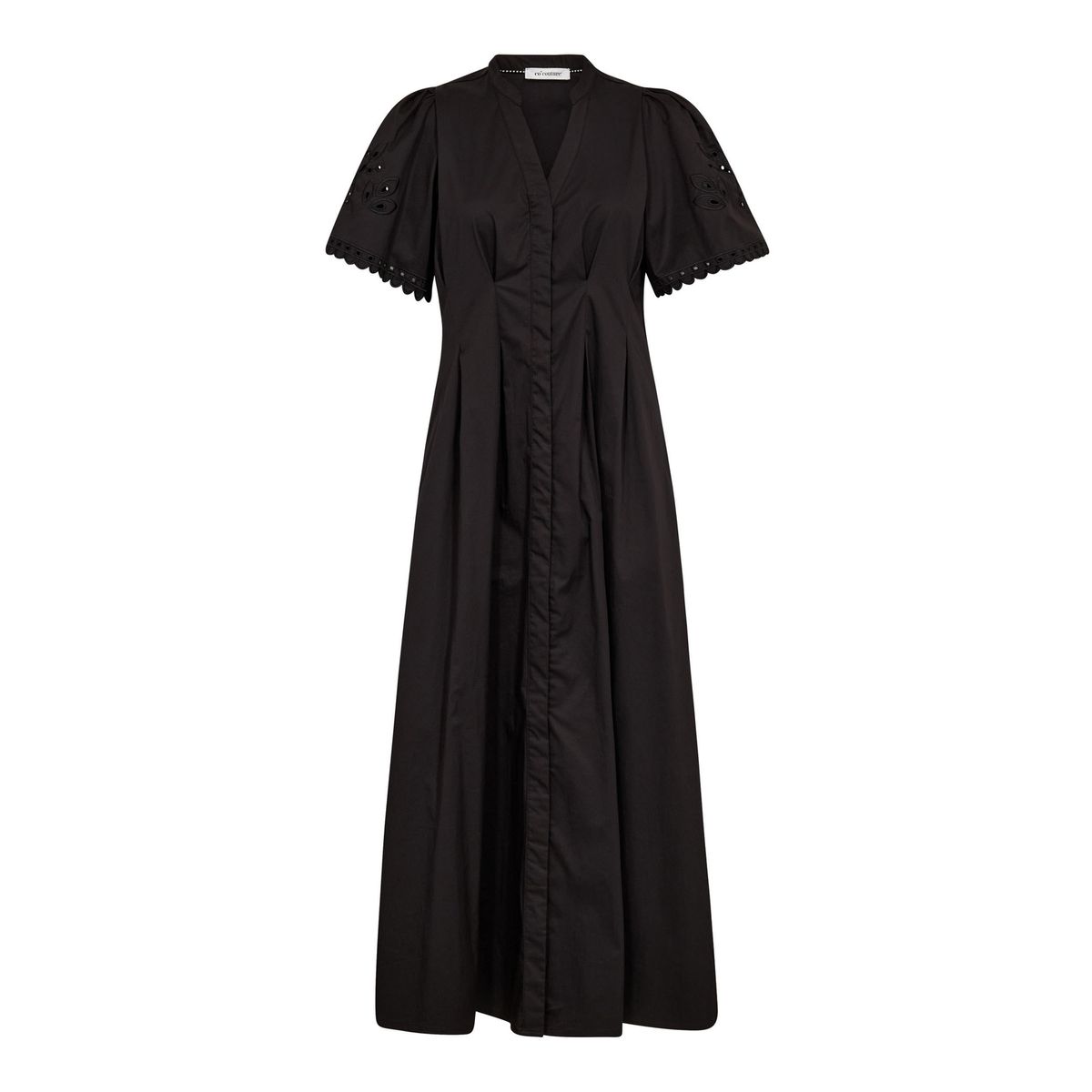 Cocouture Poppy Embroidery Pleat Dress Black
