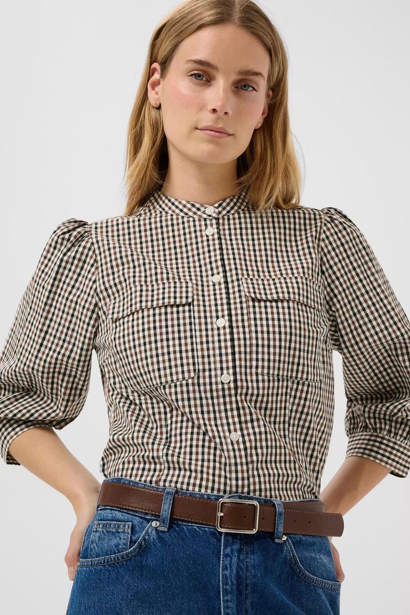 Part Two Chinette Shirt Downtown Brown Check