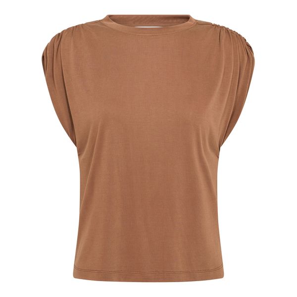 Hovedbilde Cocouture Camilla Ruched Shoulder Tee Suntan