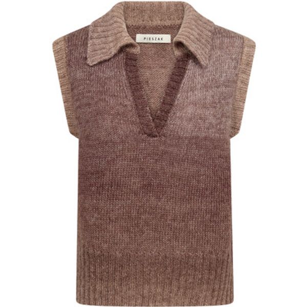 Hovedbilde Pieszak Nanna Split Collar Vest Knit Black Coffee ...