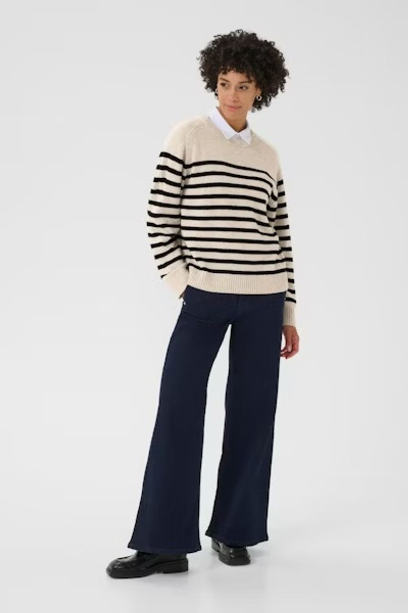 Part Two Niaka Pullover Black Stripe