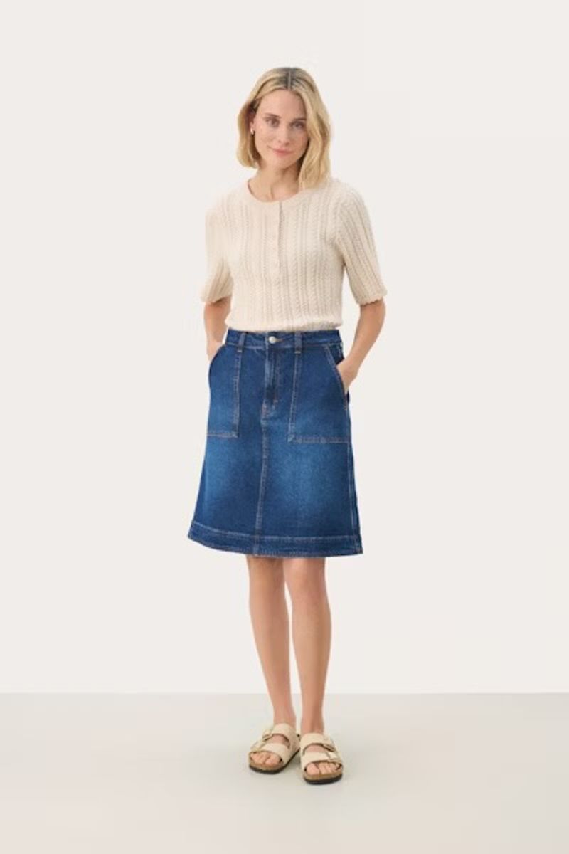 Part Two Tammie Skirt Medium Dark Blue