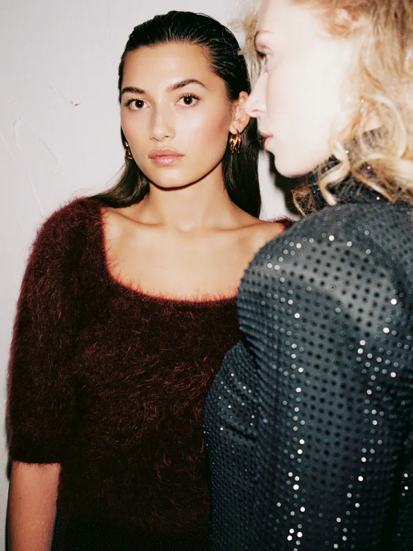 Ella and il Antonia Chunky Tee Oxblood 