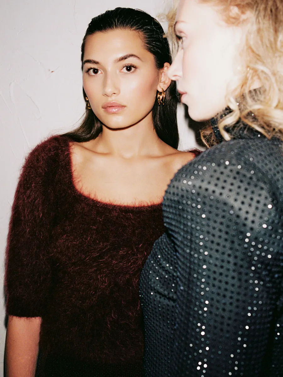 Ella and il Antonia Chunky Tee Oxblood 