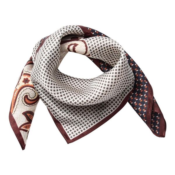 Hovedbilde Cocouture Shila Silk Block Scarf Off White Brown 
