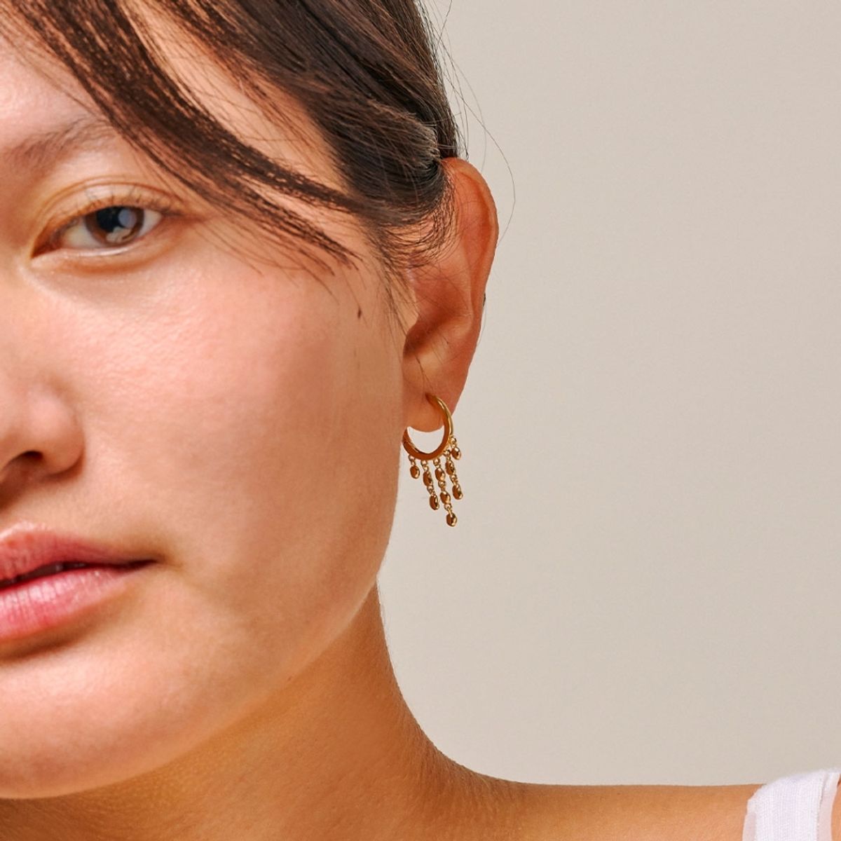 Enamel Hoops Nara Rain Gold